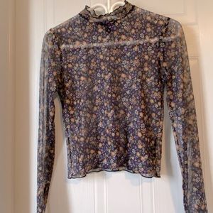Forever 21 long sleeve mesh floral shirt <3